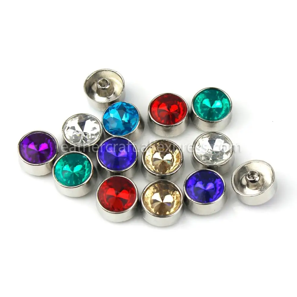 10pcs Metal Crystal Clear Synthetic Rhinestone Rivets Nail Studs Leather Crafts Bag Garments Phone Case Decor Accessories Parts