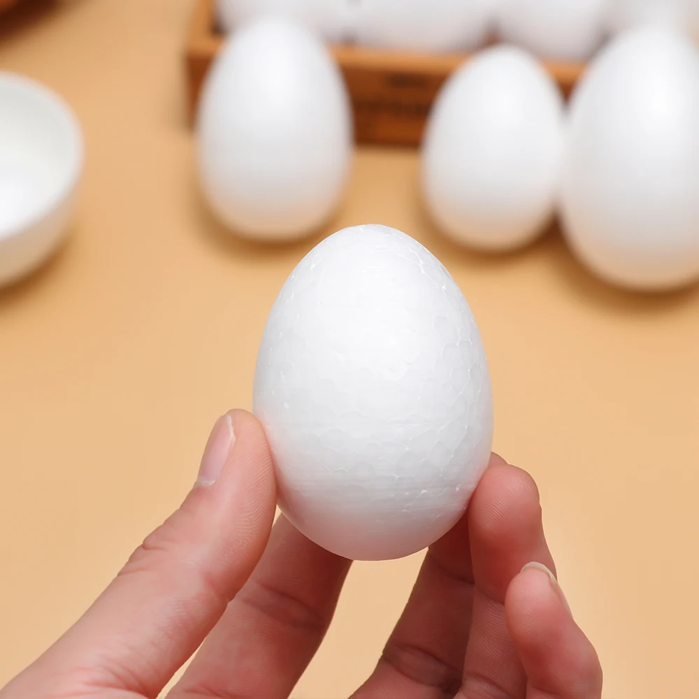 10PCS 4-12cm 백색 거품 부활절 거품 계란 수제 DIY 회화 계란 공 장난감 스티로폼 부활절 파티 장식 용품