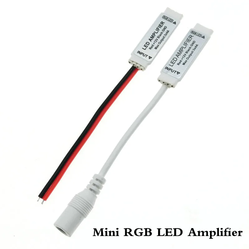 

12V led amplifier Mini RGB Amplifier For 5050 3528 RGB LED strip light signal amplifier 3*4A 144W led strip accessory DC Wire