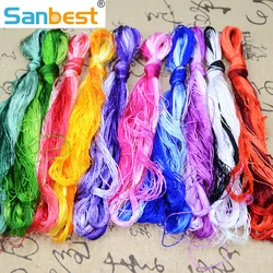 Sanbest Natural Silk Embroidery Thread 30/50/100 Skeins Multicolor Floss Threads Handmade Woven Jewelry Su Silk DIY High Quality