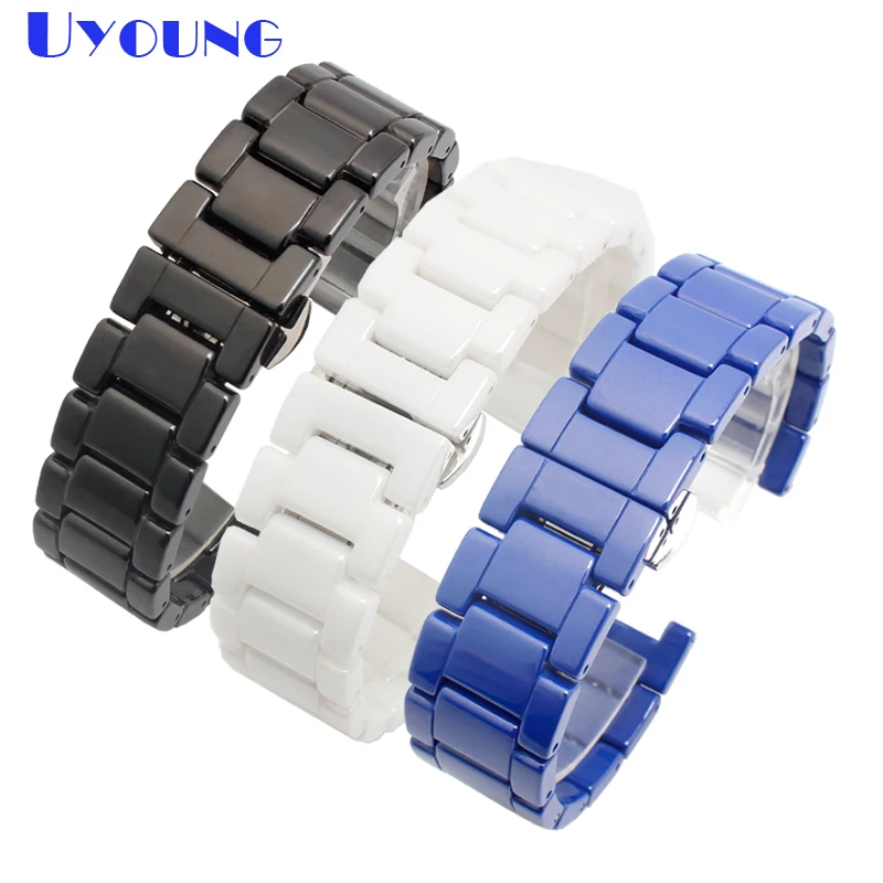 18*10mm 16*8mm 16*9mm16*10mm 20*11mm notch smooth ceramic watch  strap  blue white black color womans bracelet watch accessories