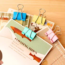 4 pezzi prodotti per rilegatura per ufficio di grandi dimensioni Clip a coda lunga a colori supporto per Clip per foto note di stoccaggio lettera graffetta forniture per ufficio