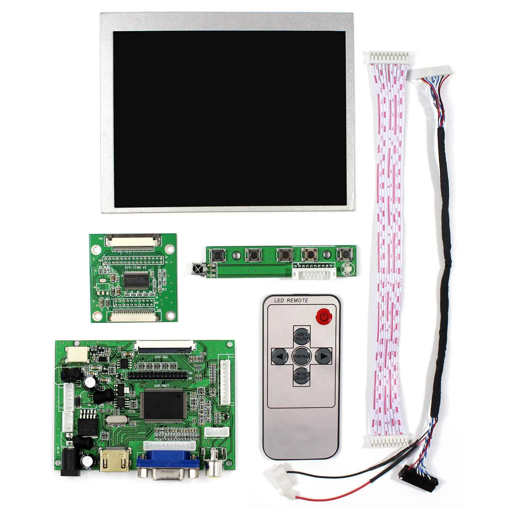 H DMI + VGA + 2AV LCD مجلس سائق LVDS Tcon مع 5.6 بوصة 640X480 AT056TN53-V1 LCD شاشة