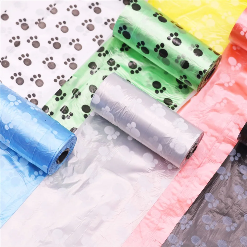 Pet Garbage Bag 1 Volumes 150 Segments Pet Trash Bag Dog Pouch Dog Clean Up Refill Garbage Bag For Pet Cleaning Color Footprint