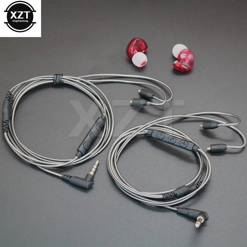 Kabel do Shure SE215 SE425 SE535 SE846 UE900 Port Zamiennik MMCX Kabel do słuchawek Kable z mikrofonem do iphone Samsung — zdjęcie produktu 4