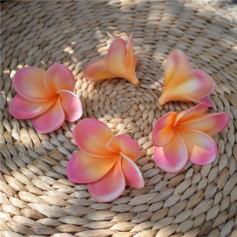 20pcs Light Coral frangipani Plumerias Natural Real Touch Flowers artificial Flower for cake Home decoration wedding bouquets