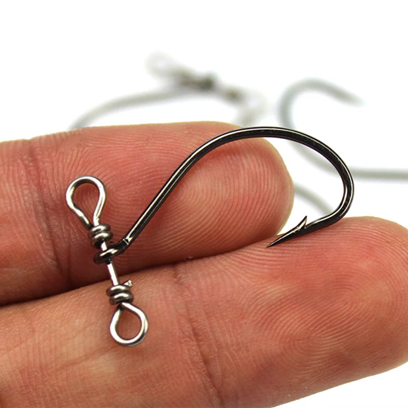 OUTKIT 10pcs Down Shot Rig Hook Single Crank Fishing Hook High Carbon Steel Sharped Fishhooks For Soft Lure Bass With Balance