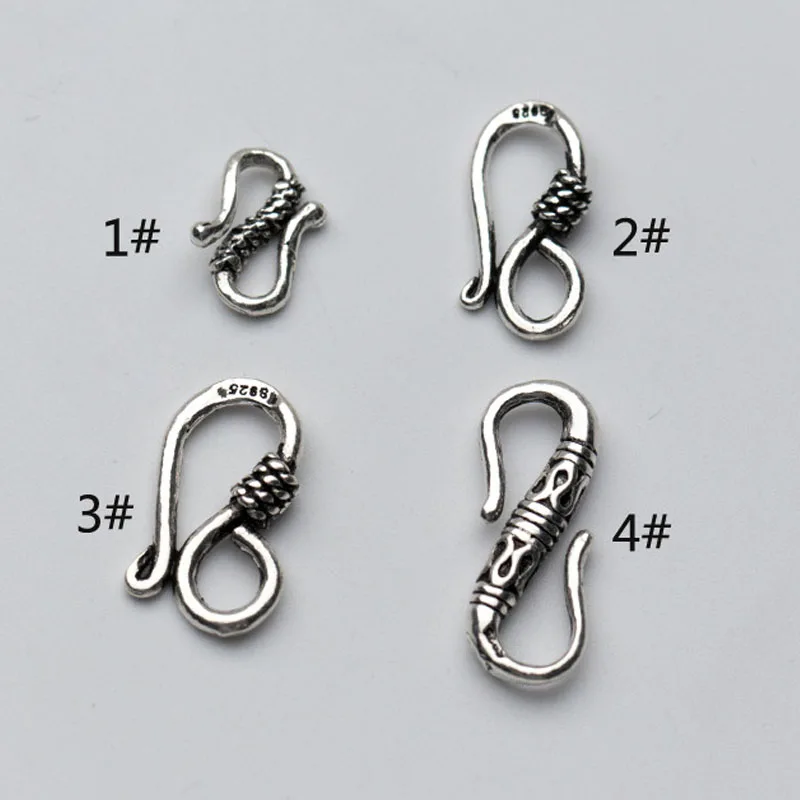 100% 925 Sterling Silver S Connection Clasps High Quality Multi Size Necklace Bracelets Clasp Hooks DIY Jewelry Making Charms