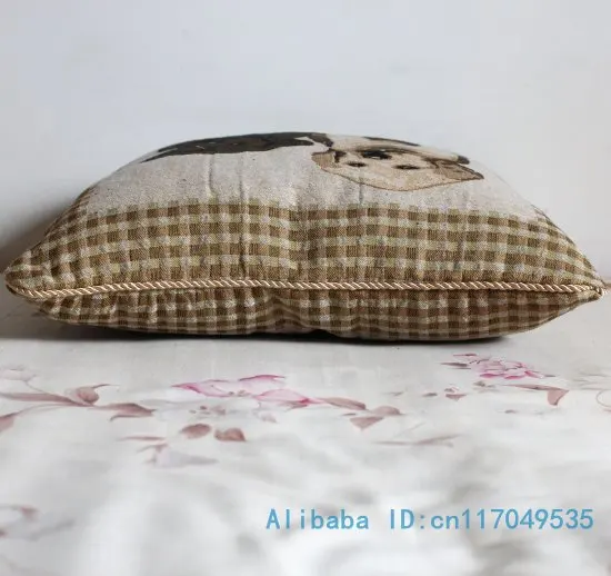 Funda de almohada 1 piezas de 17 pulgadas (45 cm * 45 cm) clásico 2 perros funda de almohada de algodón al por mayor P147