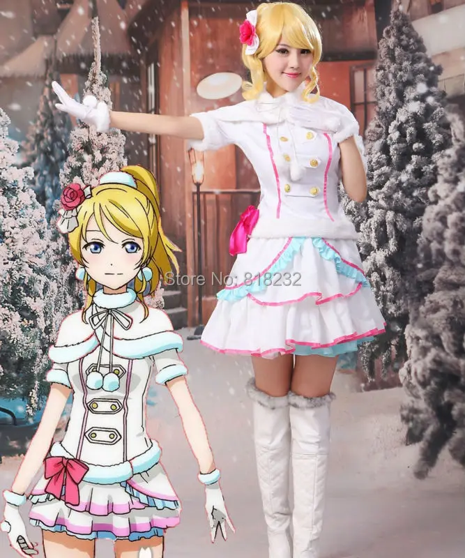 Love Live Snow Halation Eli Ayase Dress Uniform Outfits Anime Customize Cosplay Costumes image 2