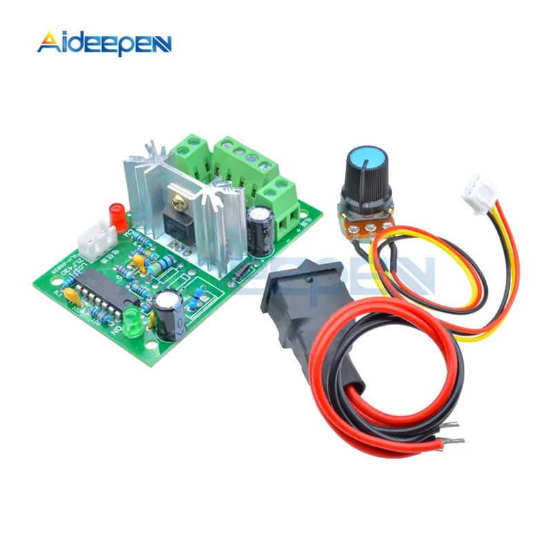 L0371 6-30V 80W 10A Reversible DC Motor Speed Controller Adjustable PWM Speed Regulator with Control Switch Potentiometer