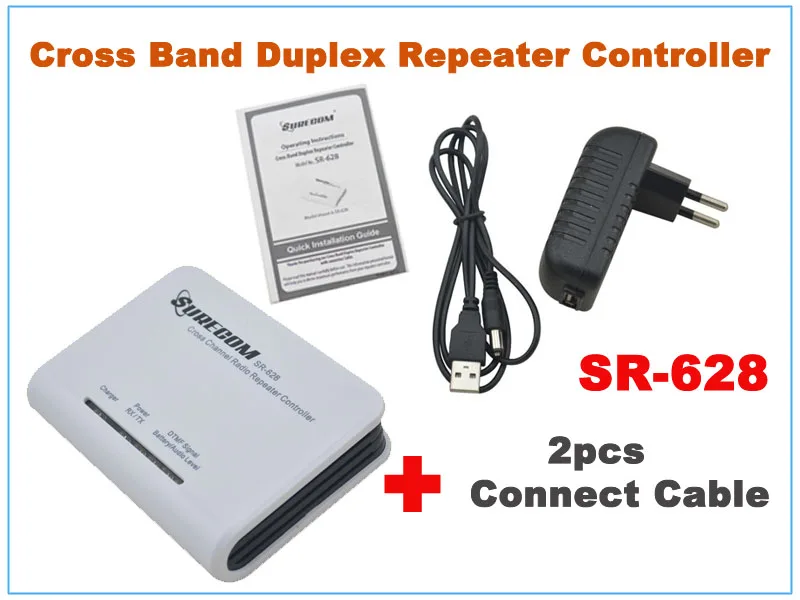 

Surecom SR-628 Radio Walkie Talkie Cross Band Repeater Controller with 2pcs Radio Connect Cables Cable for option sr628 repeater