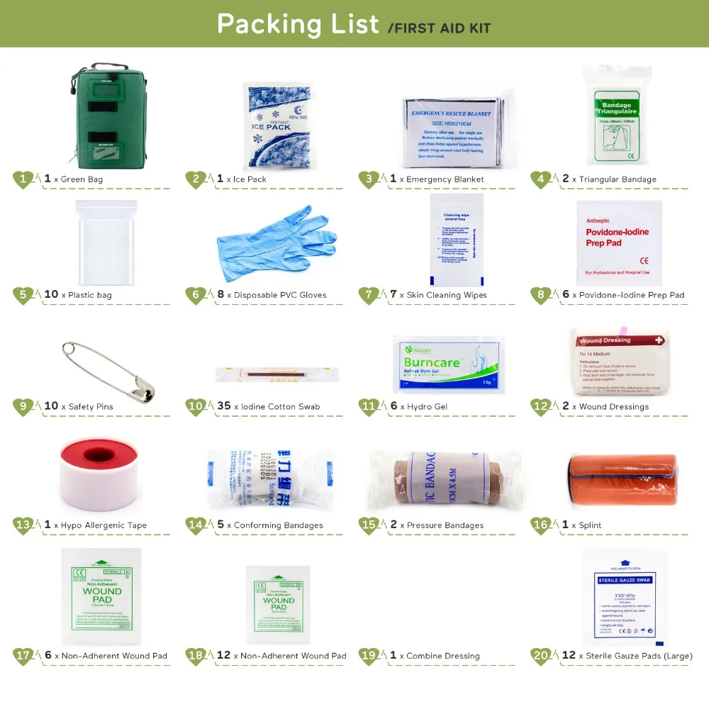 Large Multi-functional Outdoor IFAK Survival Equipment First Aid Kit Emergency Survival Kit Trauma Bag for Work Travel Hiking