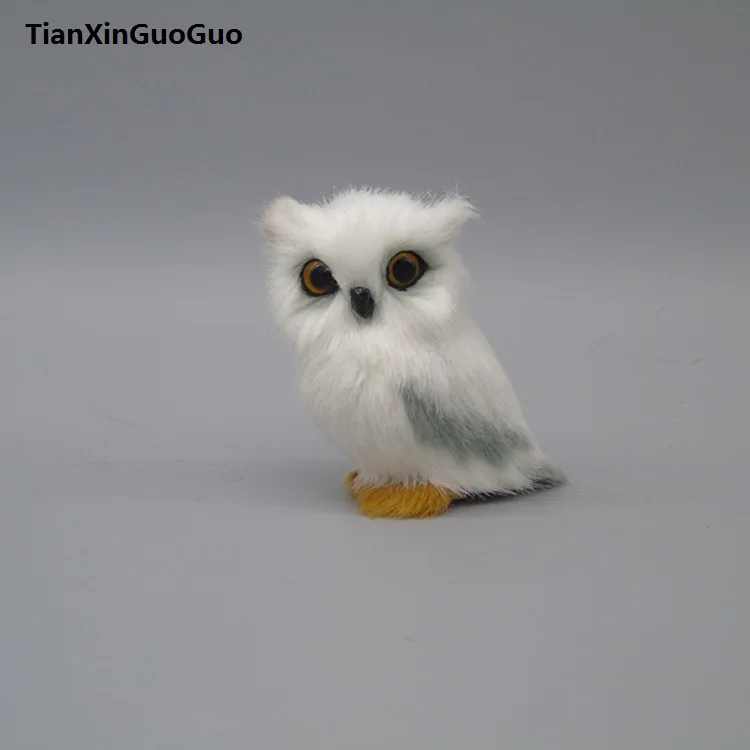 simulation owl hard model white owl mini 6x7cm,polyethylene&furs night owl prop handicraft home desk decoration gift s0458