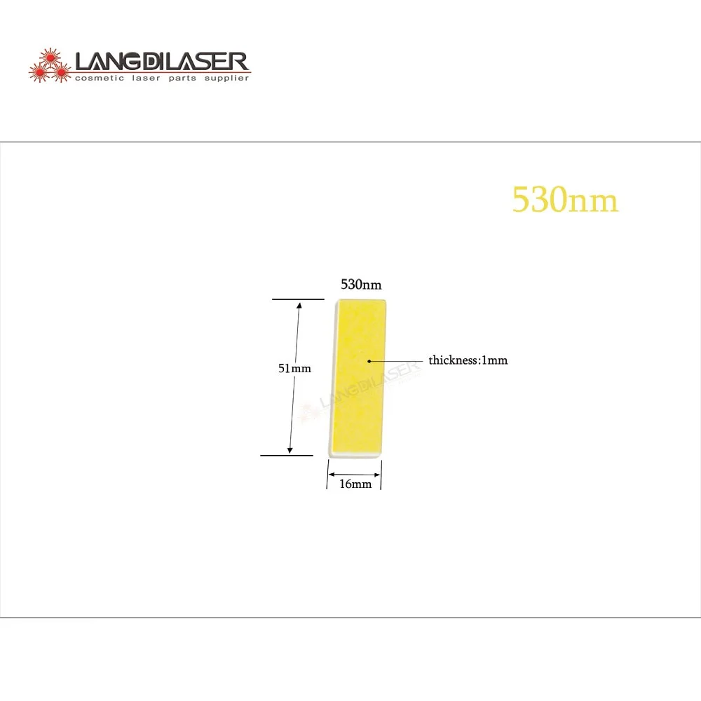 

530nm filter , size : 51*16*1mm , optic filter for IPL laser , skin rejuvenation filter , optic filter for laser hair remove