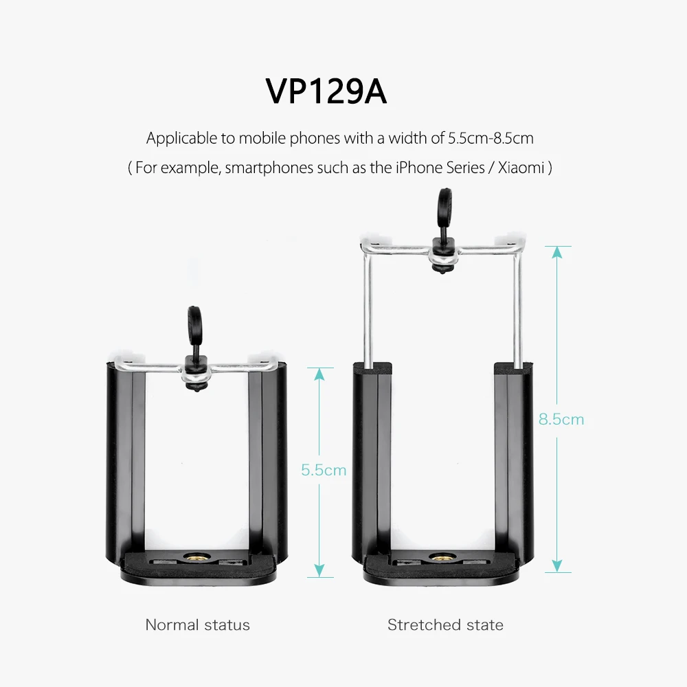 Vamson Universal Mobile Phone Clip Holder Mount Bracket Adapter for Smartphone Camera Cell Phone Tripod Stand Monopod VP129