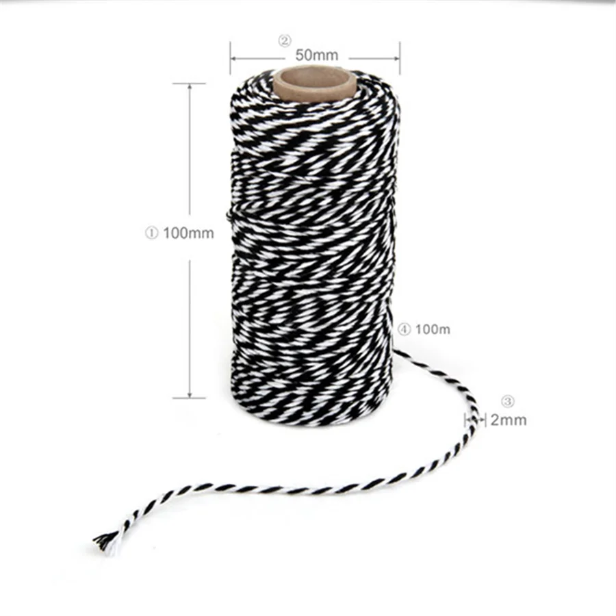 wholesale 30 colors 100 meters Double color cotton rope cotton cord Used in gift wrapping Decorative gift The bakery