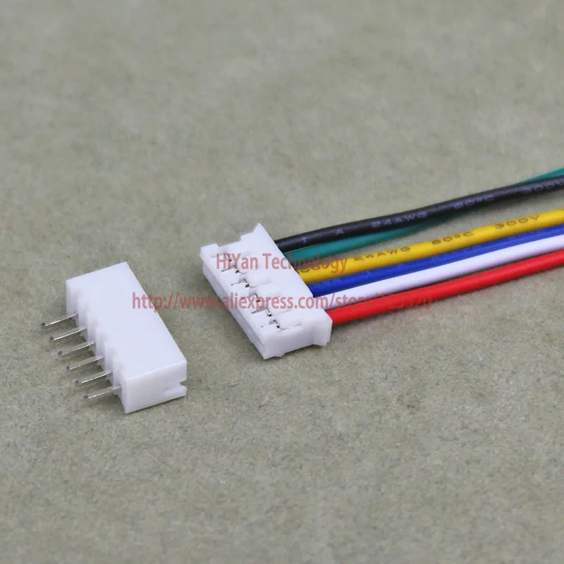 25sets Mini Micro PH2.0 JST 2.0mm Pitch 6Pin Top Entry Connector with 1007 26AWG 100mm To 250mm Electronic Wire Cable Pin header