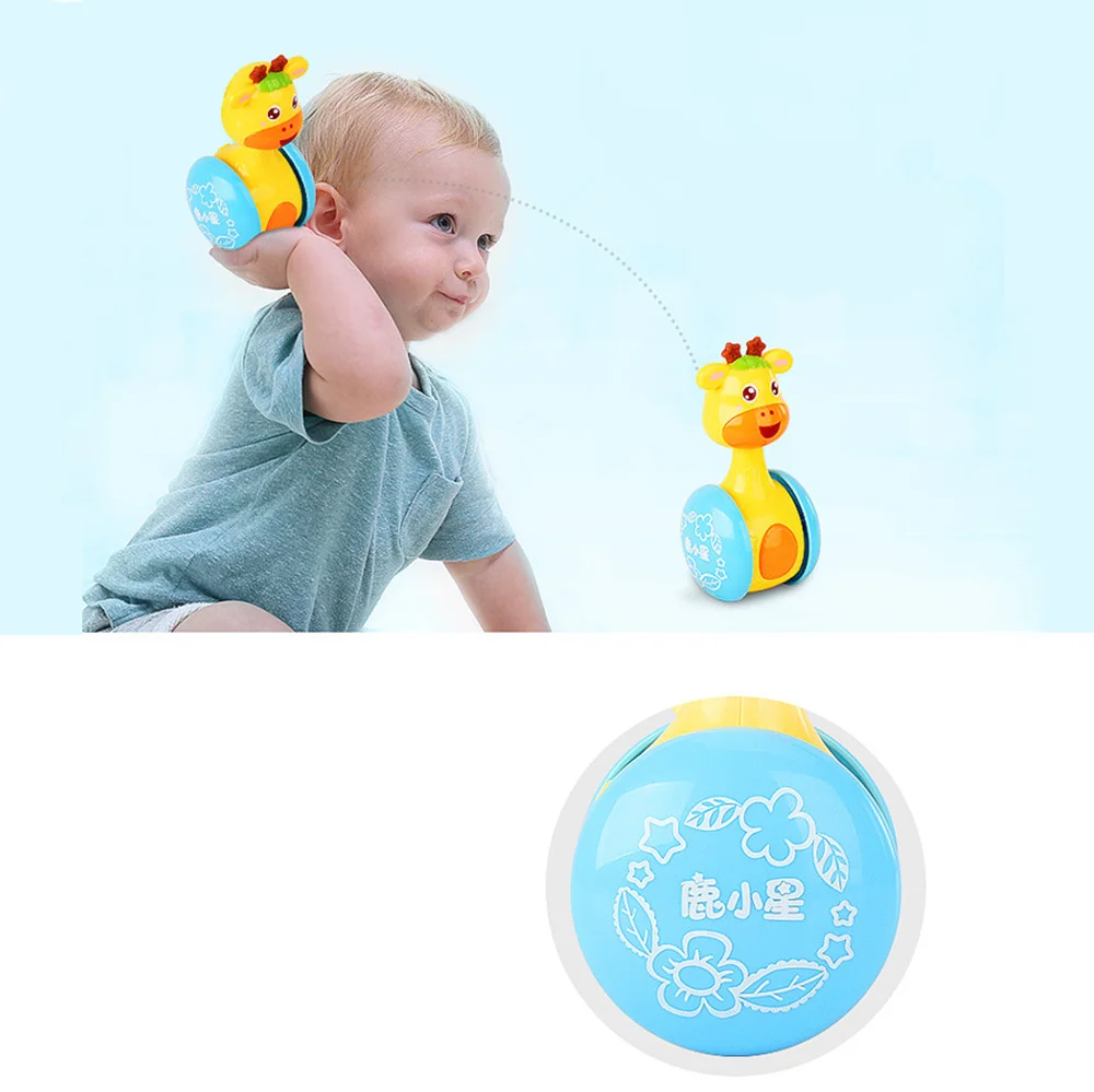 Yuanlebao Cartoon Giraffe Roly-poly Baby Rattle Newborn Toys Tumbler Doll Music Toy for infant Educational Baby Toys 0-12 Months