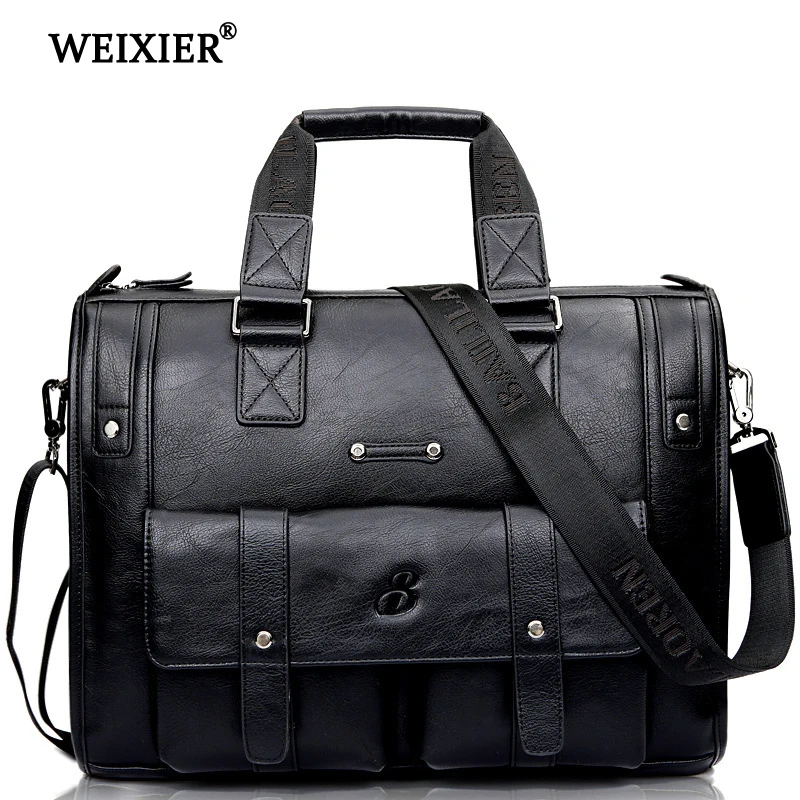 New Vintage Luxury PU Leather Business Men\'s Briefcase Male Shoulder Bags Men\'s Messenger Bags Brand Design Handbag