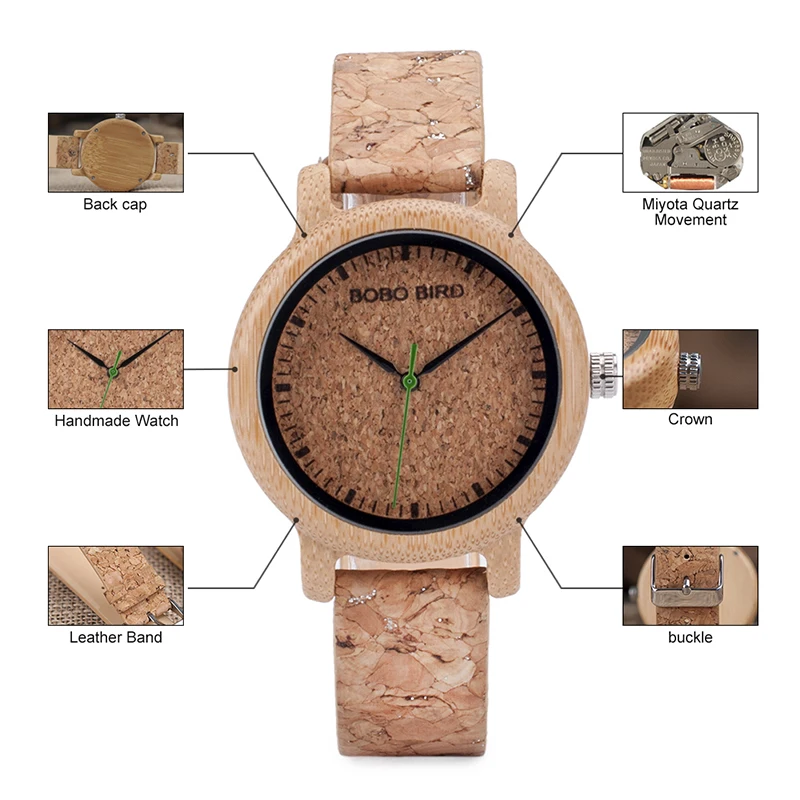 BOBO BIRD-reloj analógico de madera de bambú M12 para hombre y mujer, accesorio de pulsera de cuarzo, complemento masculino de marca de lujo con movimiento japonés, perfecto para regalo