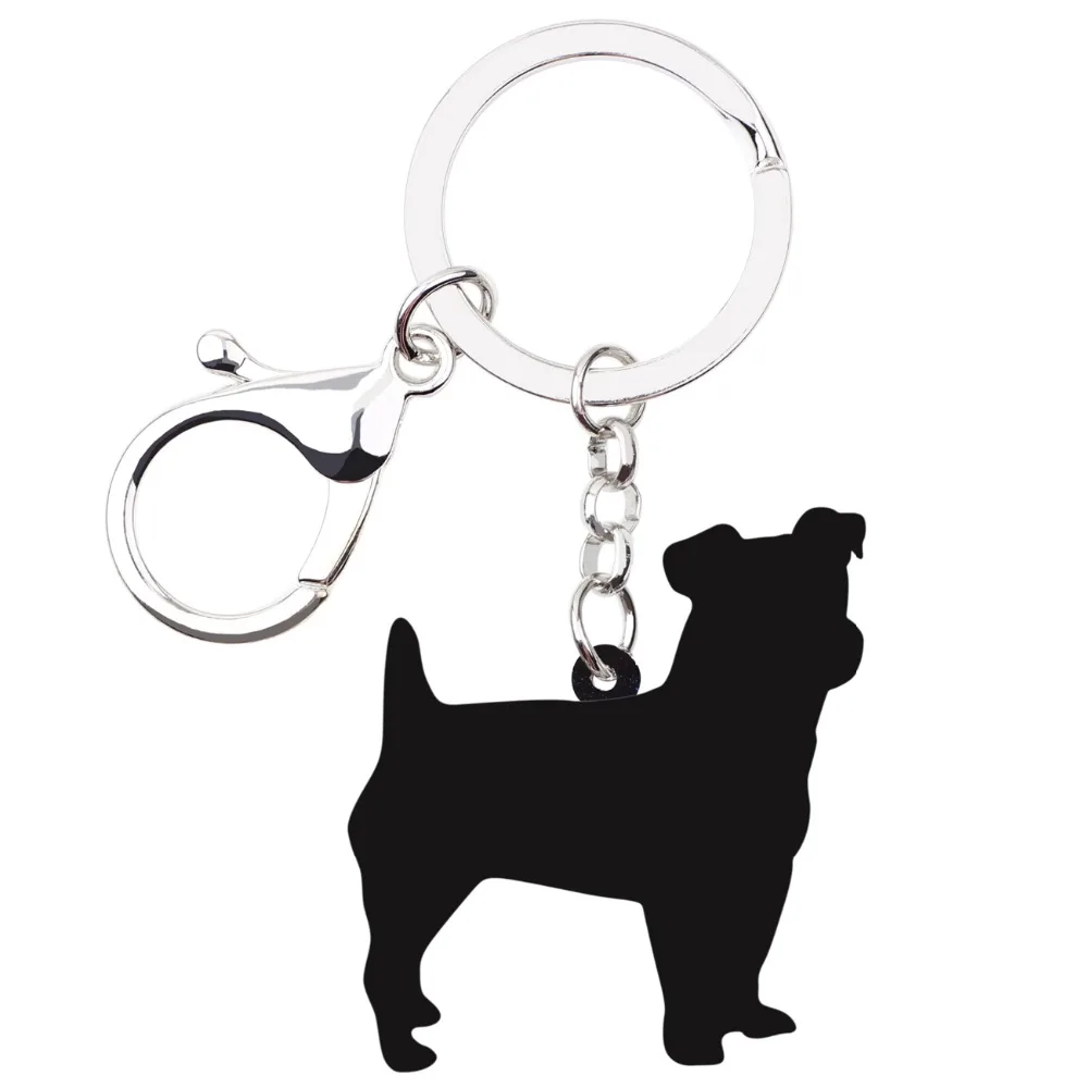 Bonsny Acrylic Cute Jack Russell Dog Keychains Trendy Animals Key Chain Ring Charms Car Purse Jeweley For Women Girls Teens Gift