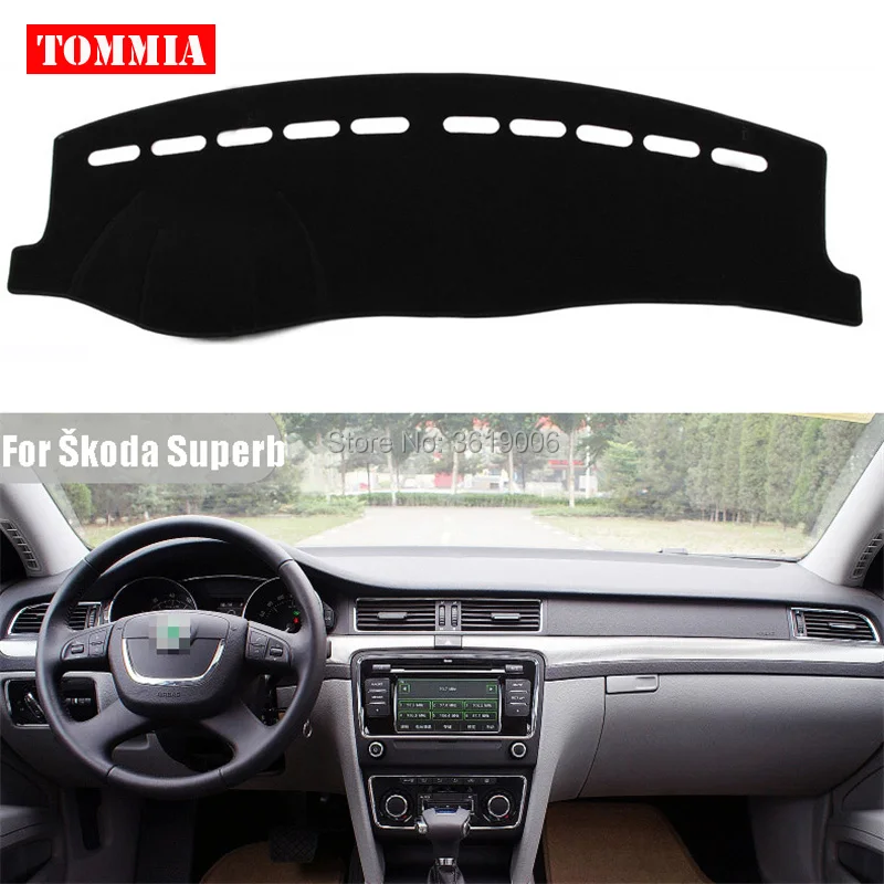 TOMMIA Interior Dashboard Cover Light Avoid Pad Photophobism Mat Sticker For Skoda Superb 2009-2013