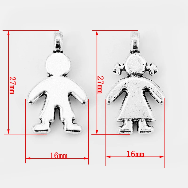 8pcs Fashion Charms Cute Boy And Girl Charms Pendant For Keychain Bracelet Necklace Jewelry Making Accessories