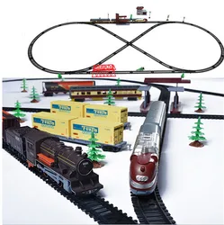 Classic assembly Retro steam train/Modern Train Set electric railway car toys for children With sound &Light