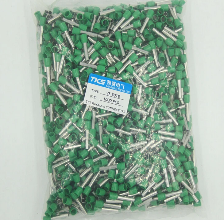 E6018  Bootlace Ferrules crimp terminal For 6.0mm AWG12 18mm length of  Pin terminales electricidad
