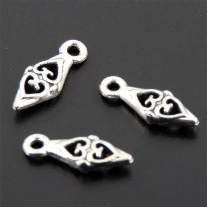 100pcs New Design Double Heart Metal Charms Pendant For Women Jewelry Accessories A2676