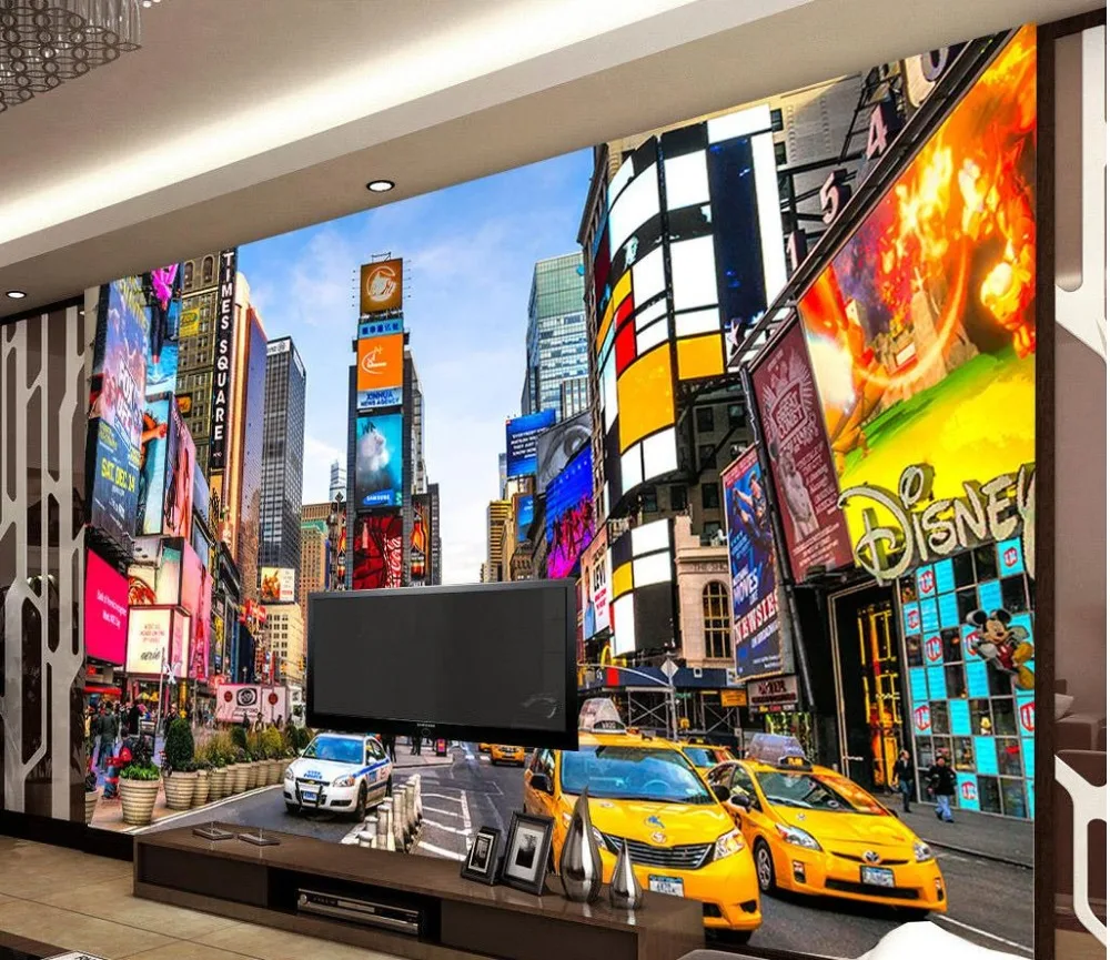 

Modern building in Times Square, New York street Living room TV backdrop bedroom 3d photo wallpaper