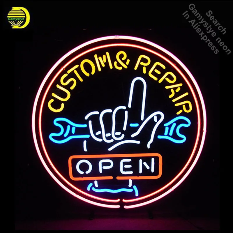 CUSTOM OPEN REPAIR Neon Sign REAL GLASS Tube BAR cAR Light Sign Store Display Custom Handcraft Design Iconic Sign Pub Bar Signs