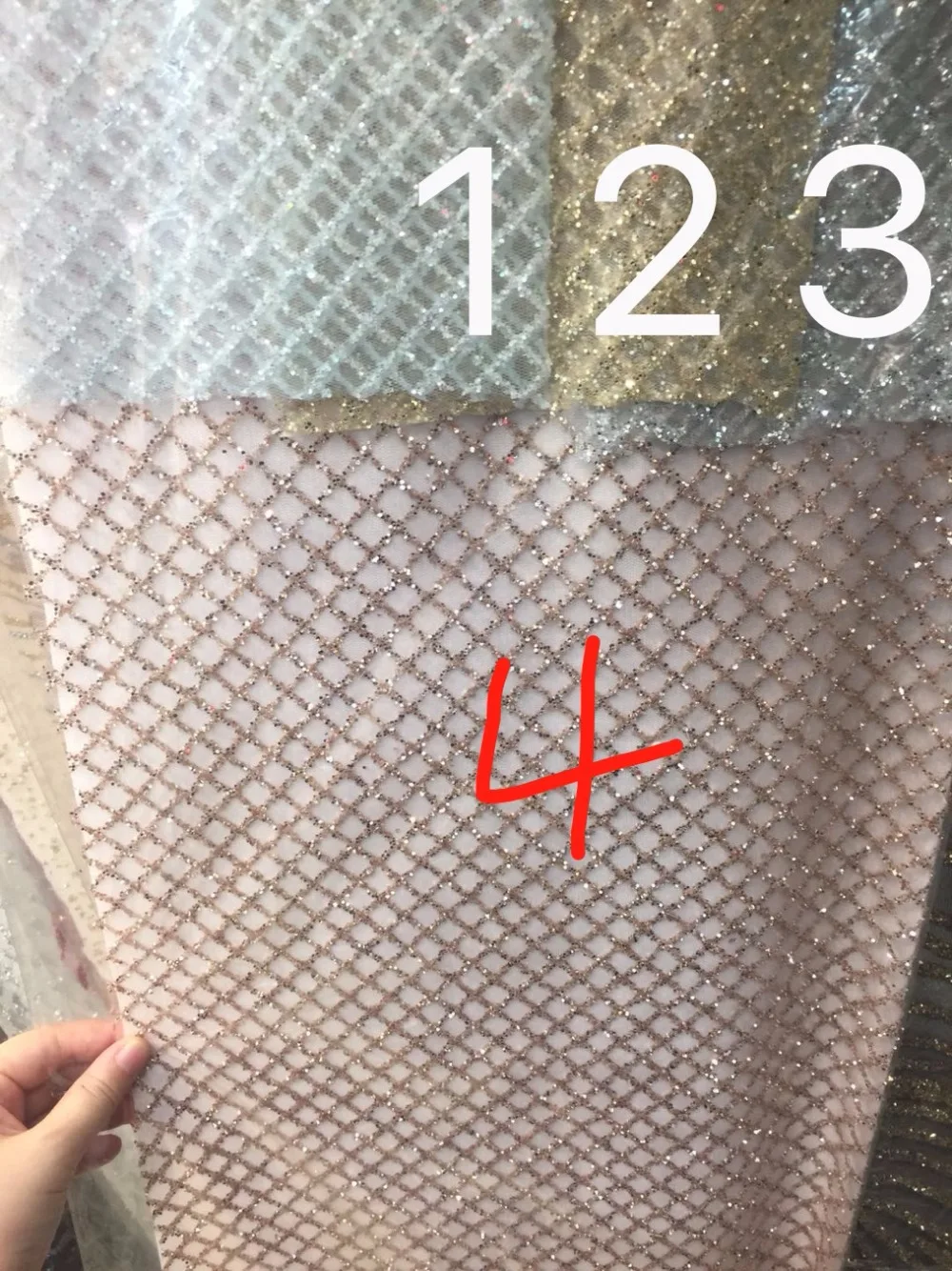 

5 yards new bzh0014 small grid 4 color glued sparkle glitter mesh tulle lace fabric for sawing /wedding