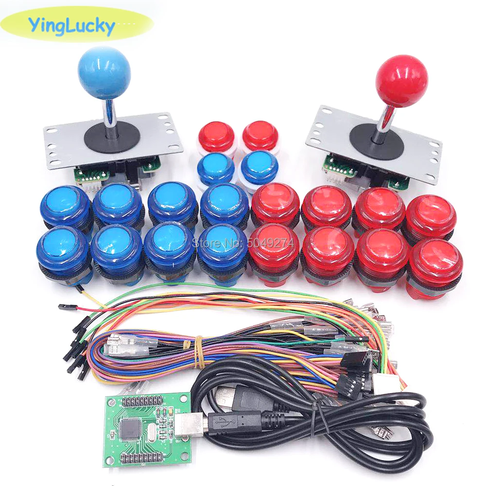 

Free shipping Arcade diy kit with USB xin mo zero delay Encoder Joystick arcade LED illuminated buttons for arcade machine