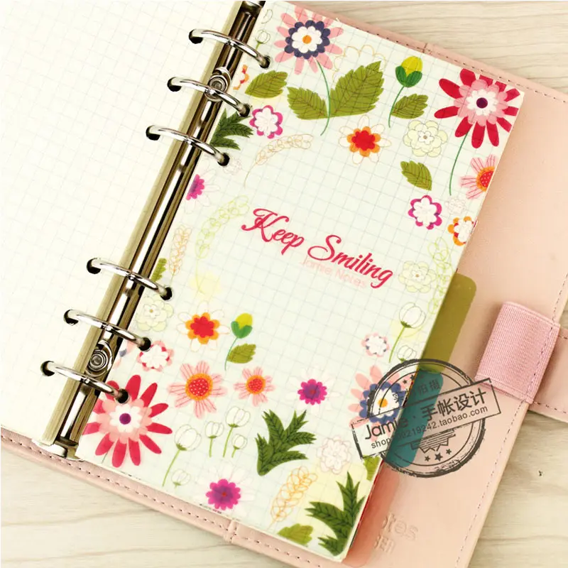 Yiwi A5 A6 A7 6 Holes Colored Notebook Loose Leaf Transparent PP Separator Pages Notebook Paper Inside Pages