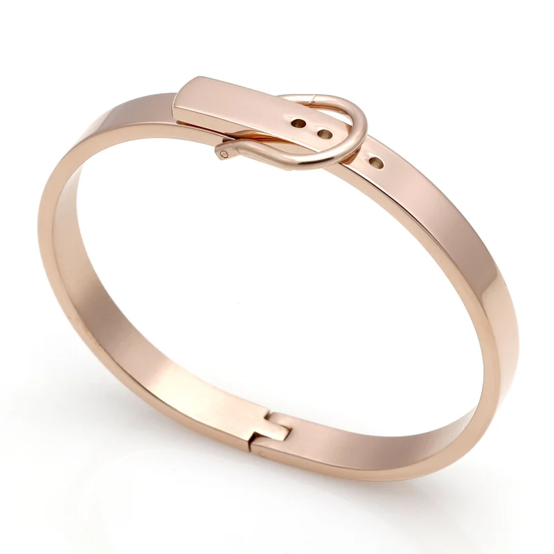 Classic Buckle Series Bracelet For Women/Men Stainless Steel Bangle Gold Color Fashion Charm Bracelet Bijoux Jewelry