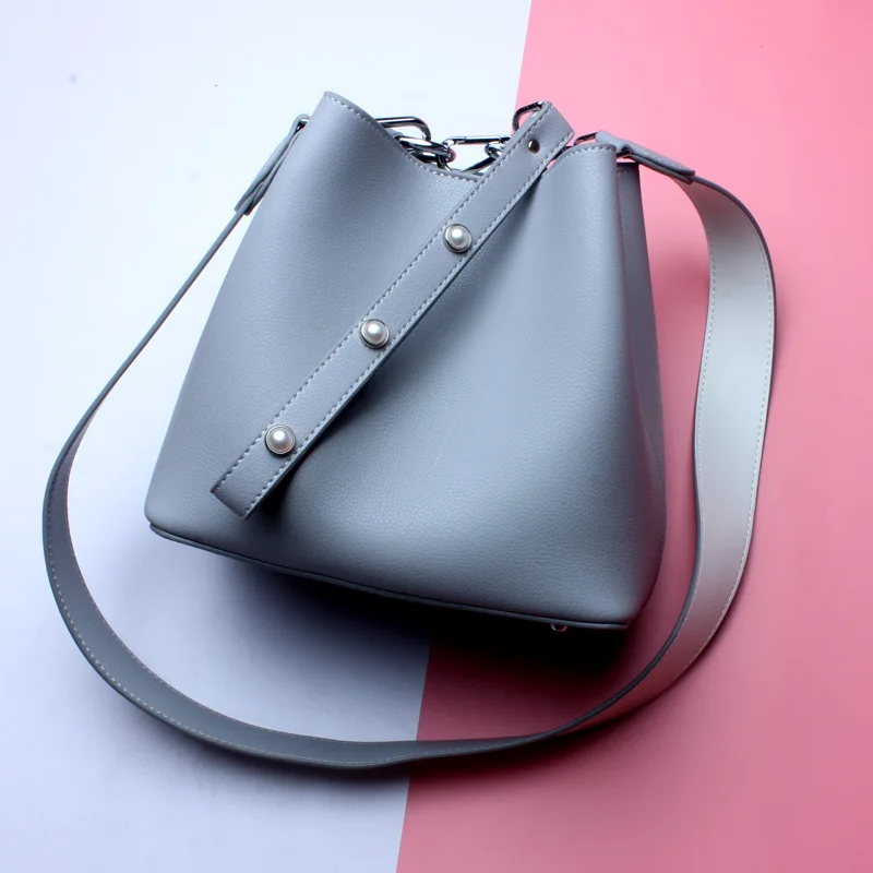 

New Small Size Bucket Bags Composite Genuine Leather Handbags Famous Brand Design Women Messenger Bags Fashion Women Bags