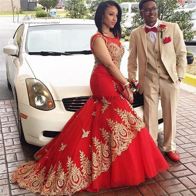 Red and gold prom dresses 2019 hot sale