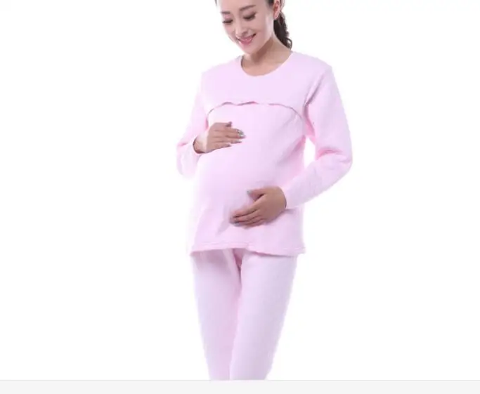 New Green Home Pregnancy Clothes Sets Pajamas for Pregnant Women Cotton Soft Breastfeeding Pajamas Nursing Clothes Suit size m-x