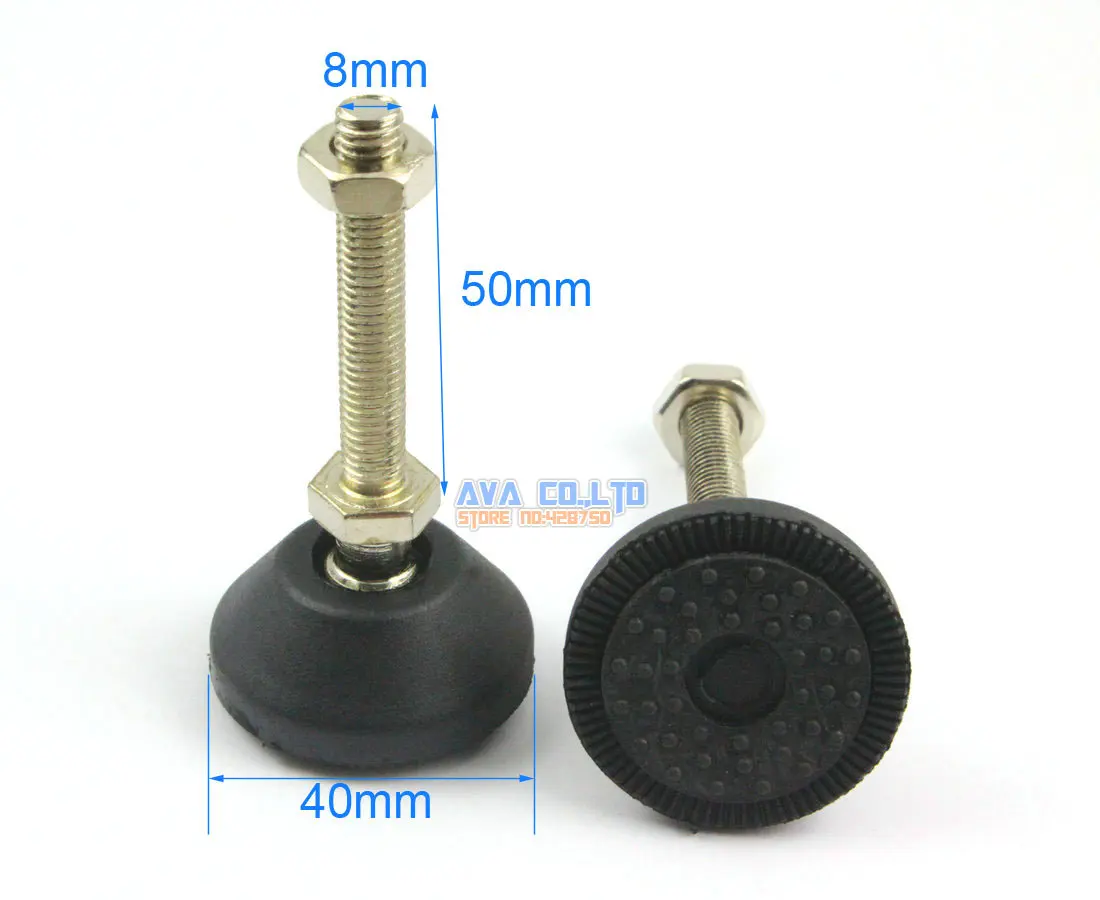 4 Pieces 40mm  Swivel Base M8*50mm Adjustable Lathe Leg Articulating Leveling Feet