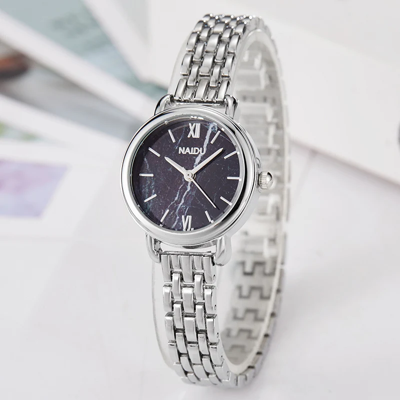 Silver&Rose Gold Rainbow Marble Dial Quartz Women Watch Simple Design Ladies Small Bracelet Female Watch Wristwatch Clock Women