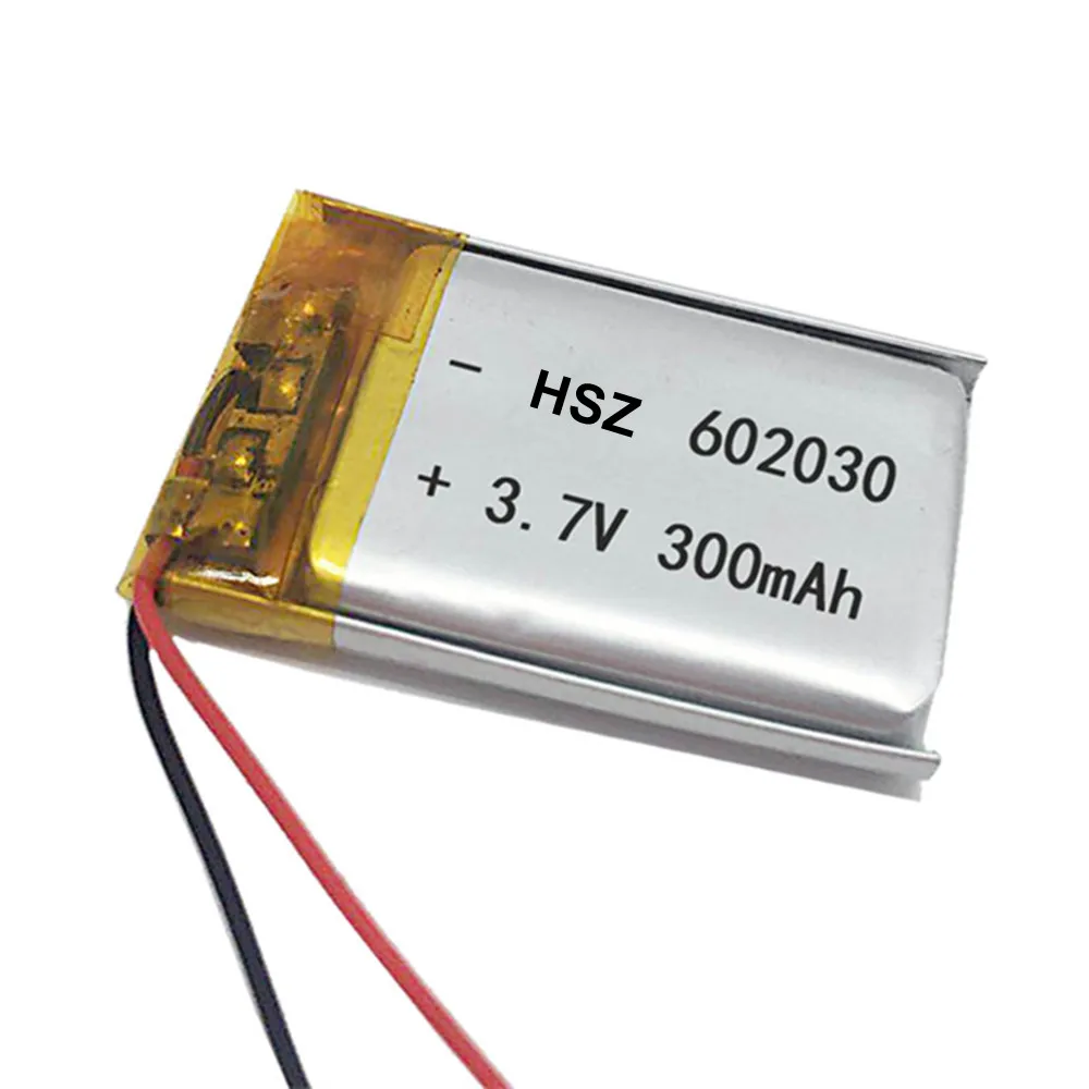 Free shipping 3.7V Lithium battery 602030 300mAh with UN38.3 MSDS report Li-ion battery for GPS MP3 4 Cell phones speaker 500pcs