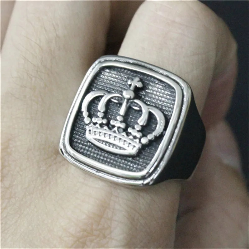 1pc Size 7-13 New Arrival Crown Ring 316L Stainless Steel Punk Jewelry Band Party Royal Crown Ring