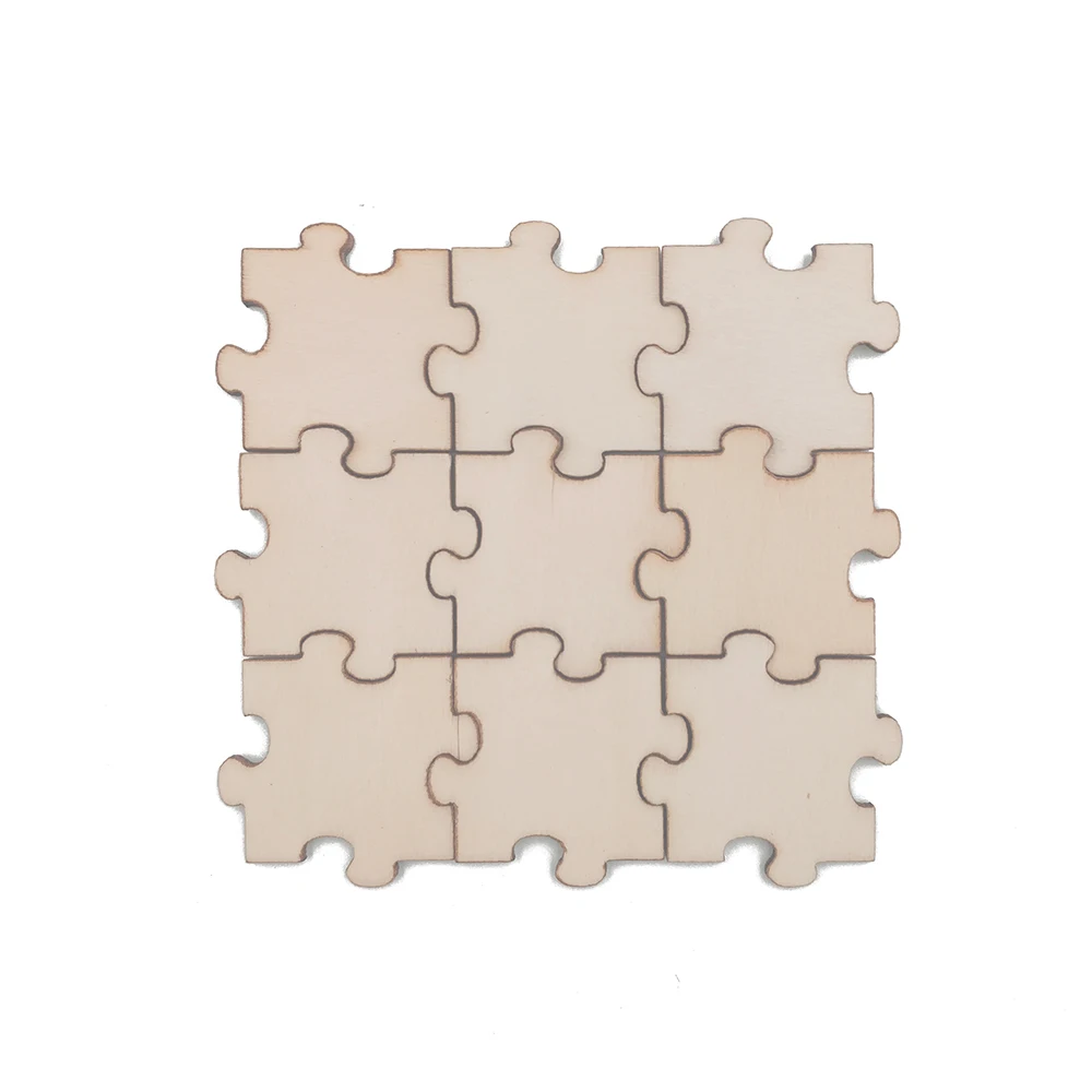 100 szt. 30mm 1.18 cali kawałki wycinanki z drewna Puzzle upiększeń dla rzemiosła Scrapbooking