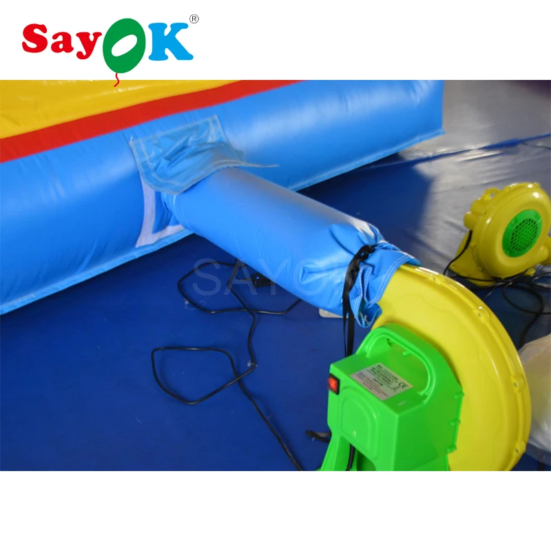 Sayok 3.8X2X1.8Mh Outdoor Opblaasbare Uitsmijter Glijbaan Octopus Jump Kasteel Met Zwembad Water Spray