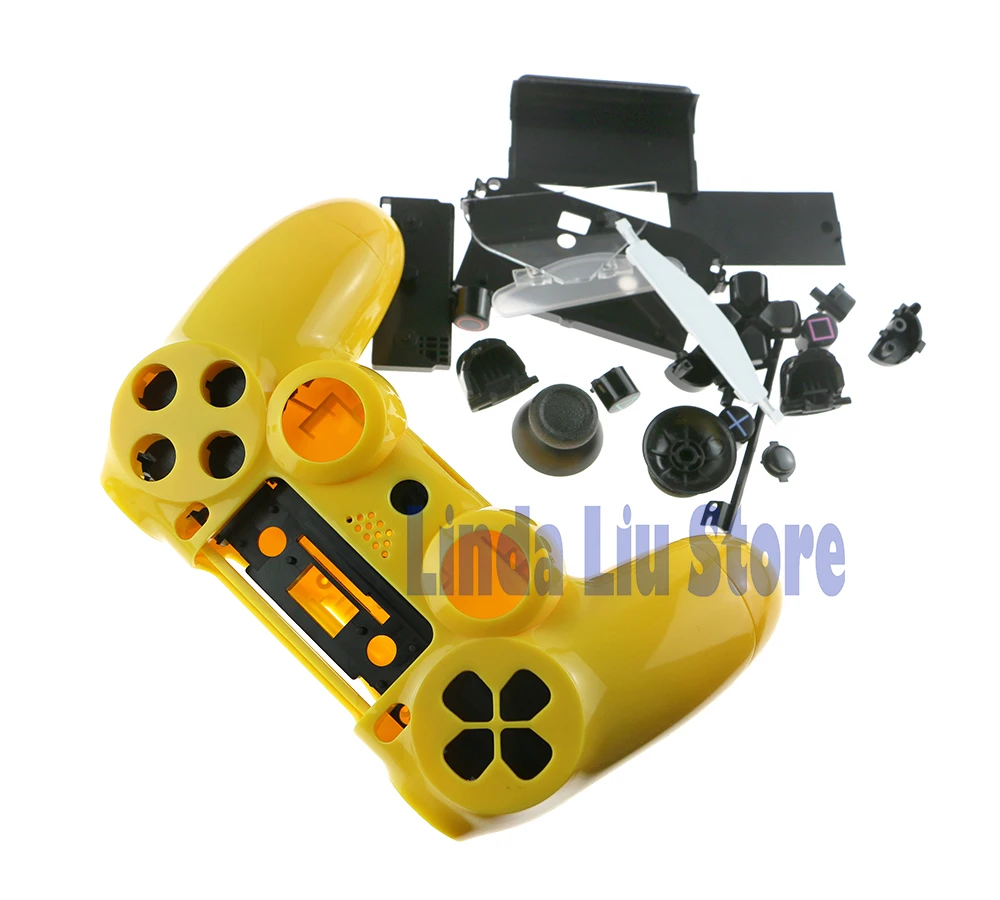 PS4 이전 버전 무선 컨트롤러 수리 부품 용 버튼이있는 1set 플라스틱 전체 하우징 케이스 커버 셸 케이스