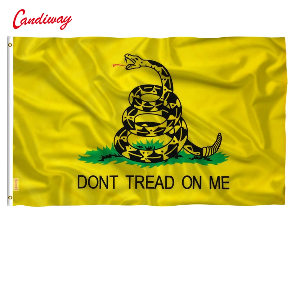 90 x 150cm Durable polyester printing Gadsden flag snake 