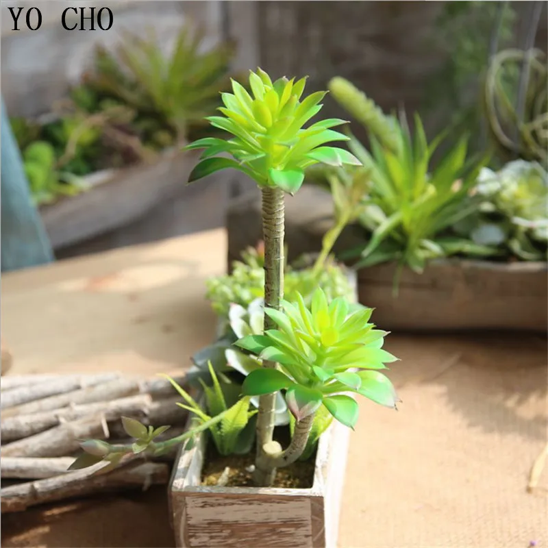 

YO CHO 6PCS 3 Colours Artificial Plants Flower Wall Home Garden Decorations DIY Fake Succulents Ornaments Christmas Party Decor