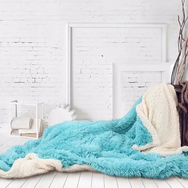 Sofa/Air/Beds Long Shaggy Throw Blankets Mantas White Pink Grey Fleece Fluffy Plush Fluffy Sherpa Plaids Bedspread free shipping